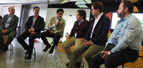 Luis Pérez Ballesteros de IBM España; Michael de José de Calidad Pascual; Valentín Fernández de Telefónica Open Future_; Eugenio Fernández de Cropti; Juan Rivero de DelSuper; y Santiago Álvare