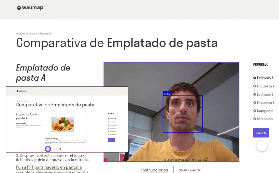 NdP Ejemplo de test A B Comparativa de Emplatados de Pasta