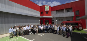 Representantes de SPAR de varios países durante la visita a la central logística de SPAR Gran Canaria en El Goro