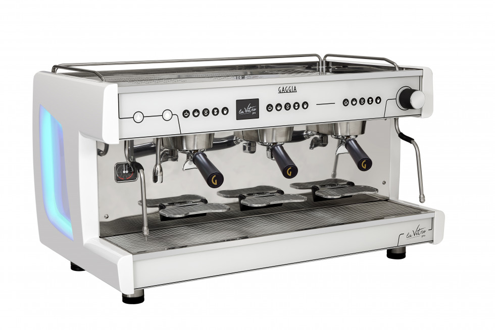 Quality Espresso Gaggia La Vetro Pro 3G blanca