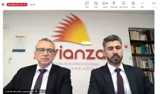 Instante del webinar de Avianza sobre sostenibilidad del sector Josep Sole y Jordi Montfort